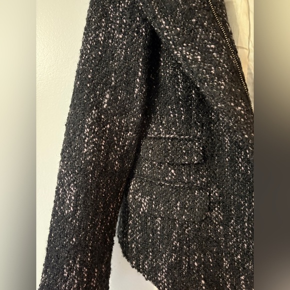 Banana Republic Women’s Bouclé Moto Jacket Wool Blend Zip Up Size 6 - Picture 2 of 11